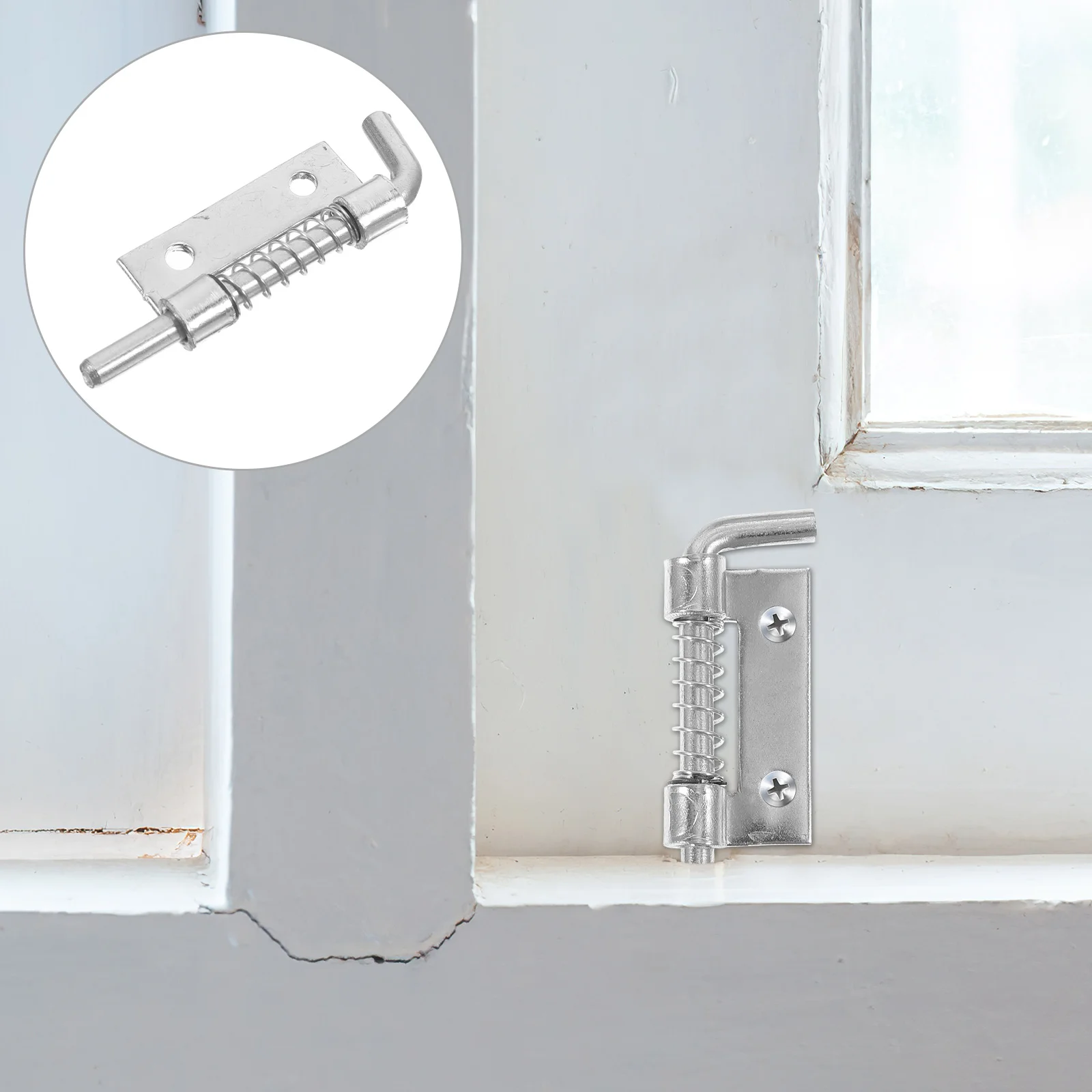 

10pcs Spring Loaded Latch Galvanized Iron High Strength Security Barrel Bolt Door Lock for Toilet Basement