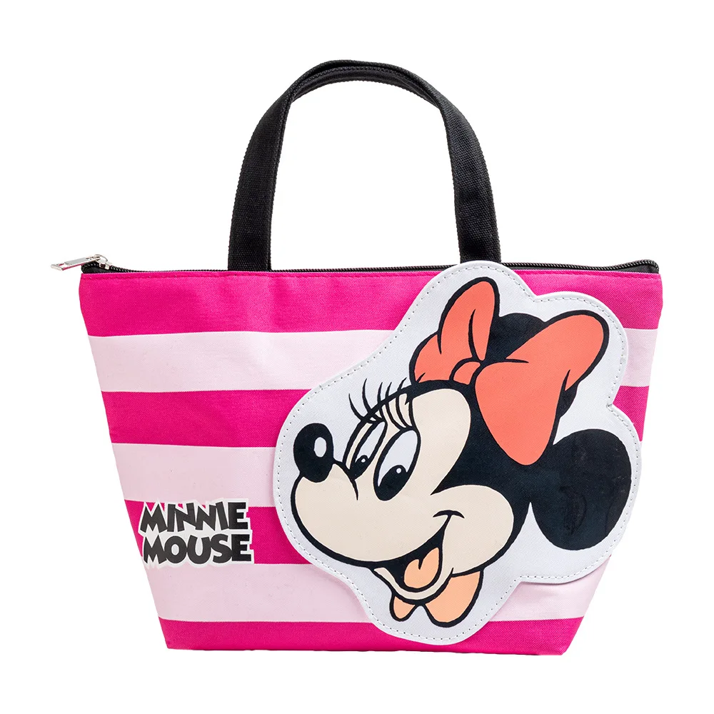 Original Disney Mickey Minnie Lunch Bag Cartoon Donald Duck Anime Printing Canvas aluminum Packet foil Student Food Picnic Bag