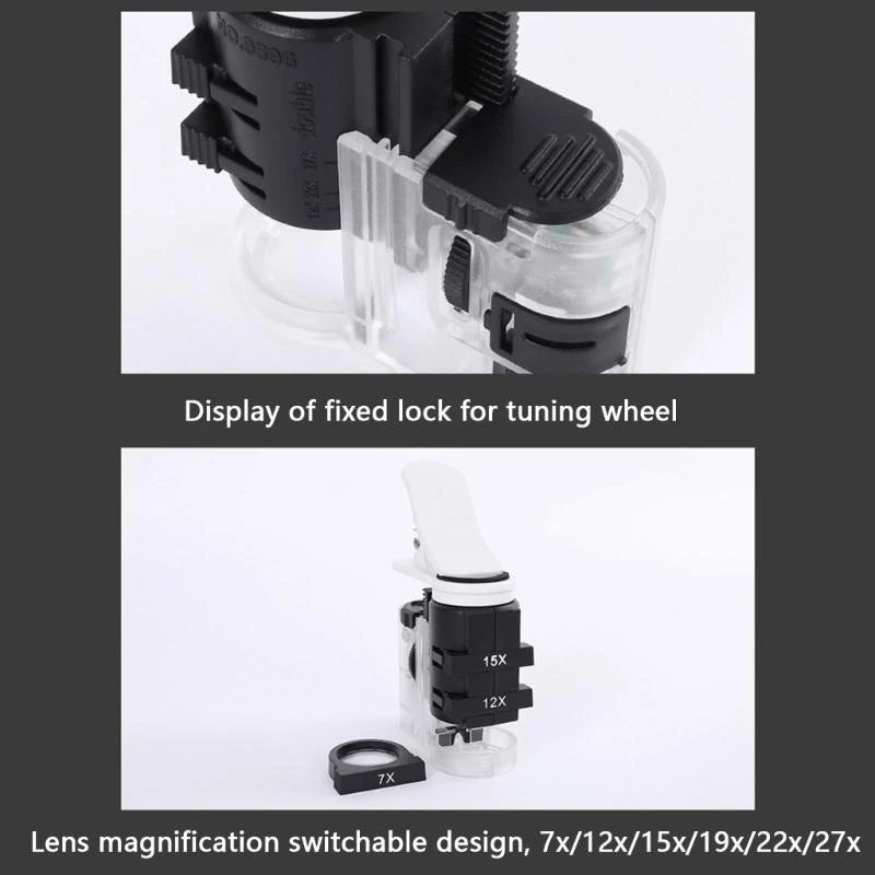 

Multipurpose Phone Clip Type Magnifier for Detailed Observation of Small Items 601A
