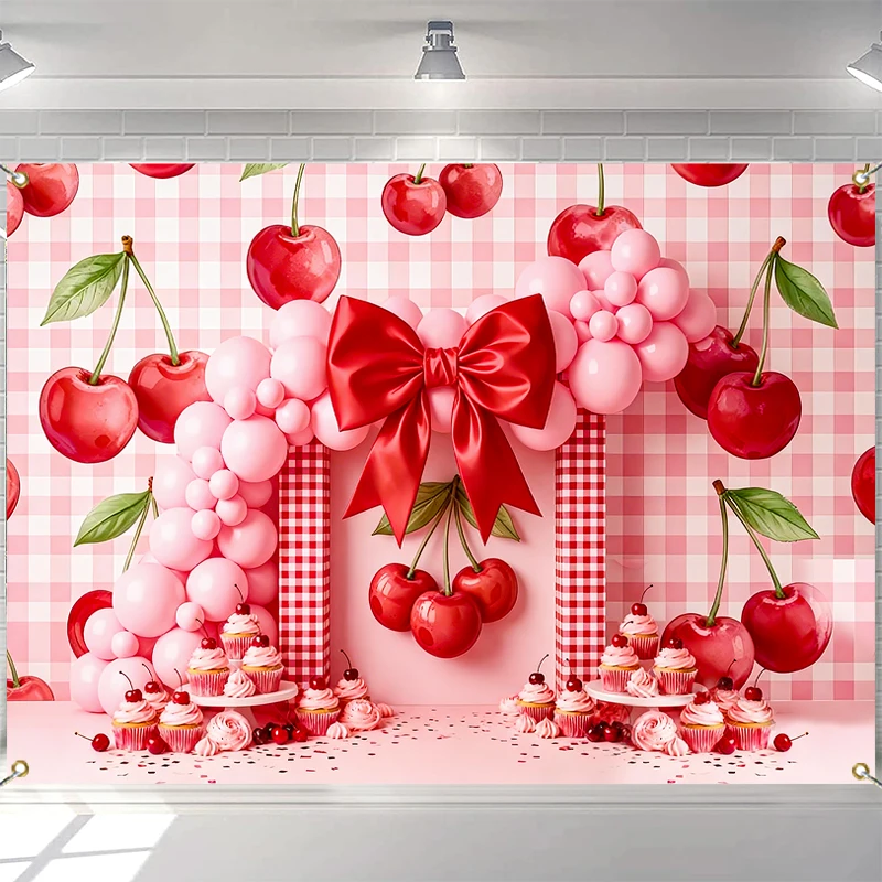 

LS Summer Fruit Sweetheart Backgrounds Kids Adult Photogrpahy Baby Photocall Cherry Strawberry Props Photo Studio Backdrops