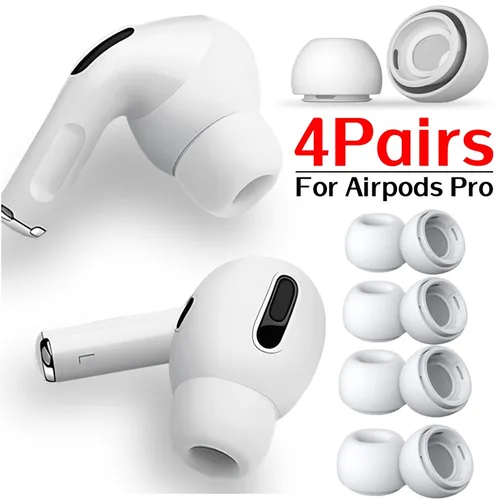 Imagen 1 del producto Almohadillas de silicona suave para Airpods Pro 1/2 Gen, cubiertas protectoras para auriculares, almohadillas con orificio para reducción de ruido para Apple Air Pods Pro