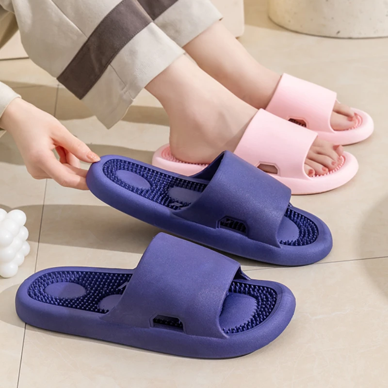 Massage Slippers for Men Comfortable Casual Indoor Home Sandal Women Solid Colour Bathroom Non-slip Shoes Zapatillas Hombre