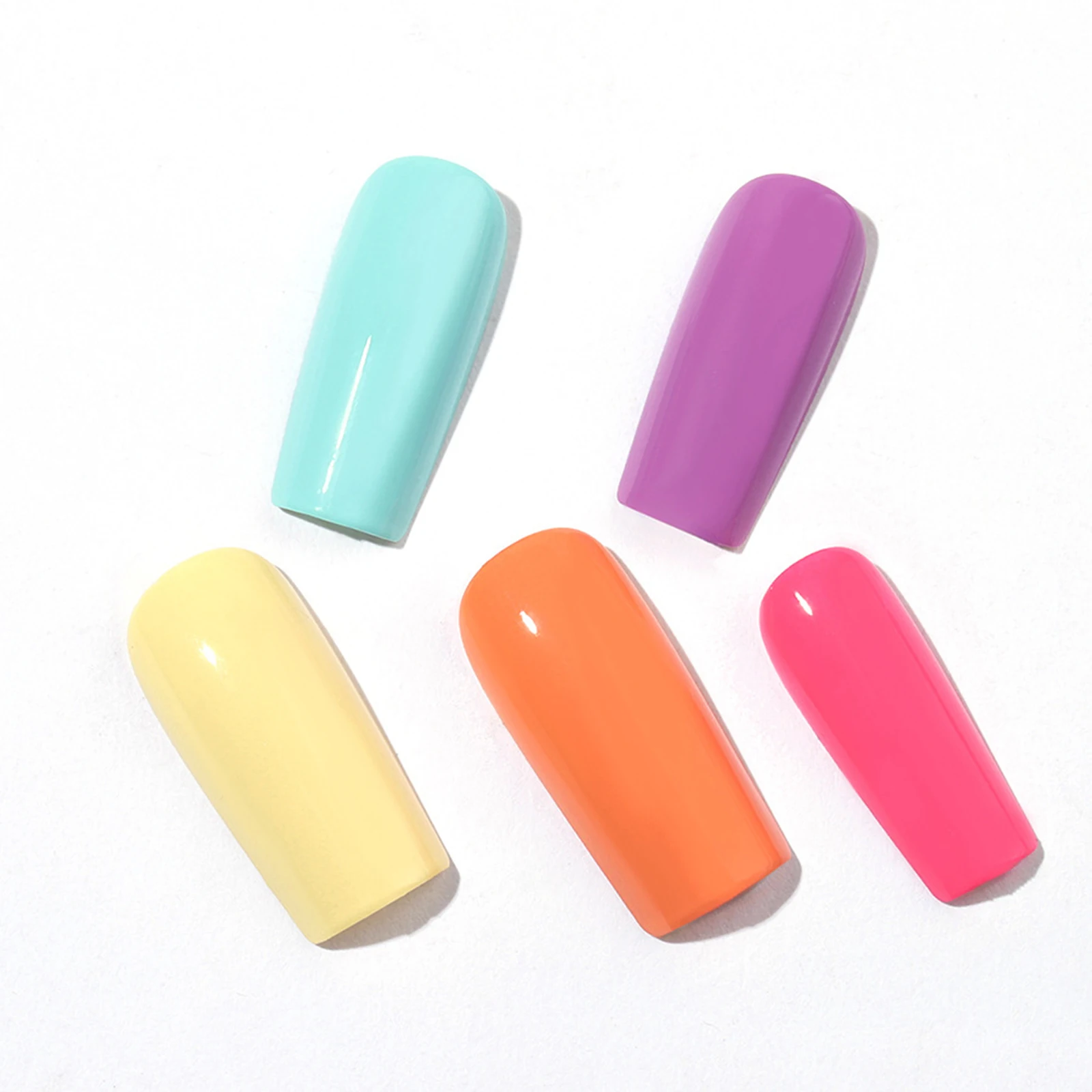 Glossy Colorful Press on Nails with Harmless and Smooth Edge Nails for Hot Girl Dress Matching