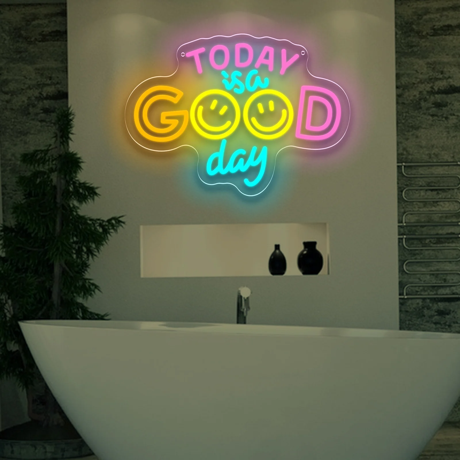 اليوم هو يوم جيد النيون USB عكس الضوء LED ضوء النيون تسجيل لشرب بار رجل كهف غرفة نوم فندق لعبة غرفة ديكور جدران الطرف #4