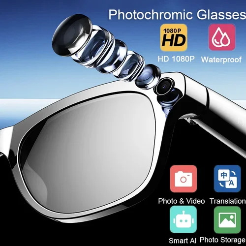 Imagen 2 del producto XIAOMI 1080P HD AI gafas fotocromáticas inteligentes cámara GPT Bluetooth llamada 260 Mah batería asistente de voz Control gafas inteligentes