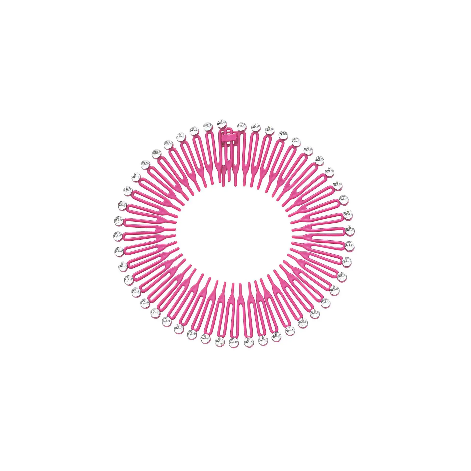 15 Stück volle runde Stretch kamm Stirnbänder flexible Kunststoff Kreis Haar wickel Haarband halter – Detail 17