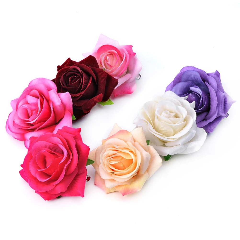 

5pcs Big Rose Brooch Hair Accessory for Wedding Bride Groom Party Evening Dress Fashion Artificial Flower Pin Corsage
