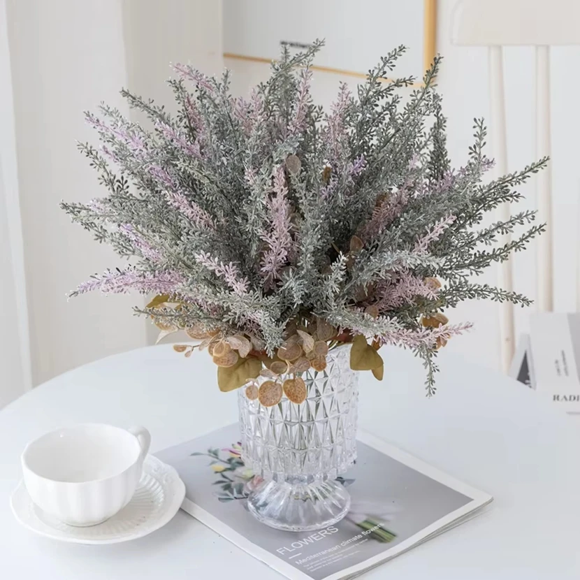 

Artificial Lavender Flowers Cheap Fake Plants Bouquet Festival Wedding Home Room Table Decoration Autumn Wreath Photography Prop