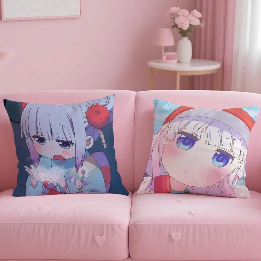 anime Miss Kobayashi's Dragon Maid Cushion Cover Soft & Easy-Wash Pillow Case – Versatile for Couch, Bed, Travel and Office
