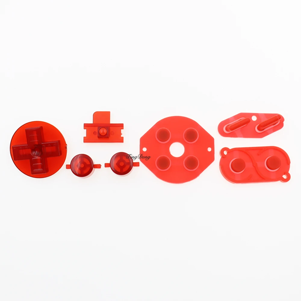 مجموعة واحدة من أزرار لوحات المفاتيح متعددة الألوان لـ Gameboy GB لأزرار GB D-pad A B ومطاط موصل