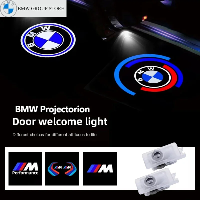 BMW GROUP 2Pcs Car LED HD Welcome Door Lights For BMW 1 Series F40  /  3 Series G20 G21 /  8 Series G29 Z4 /  M4 M G02 M8 X7 G07