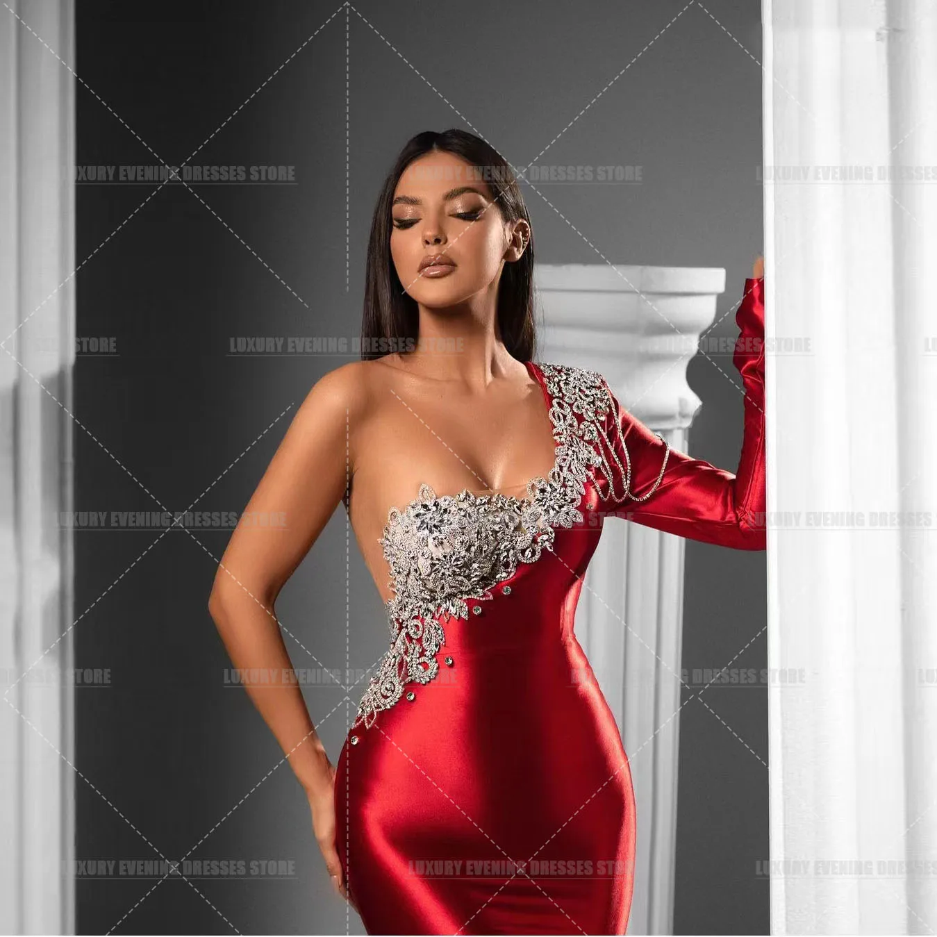 Robe de Soirée Élégante en Satin pour Femme, Tenue de Bal Sexy, Sirène, Chérie, Style Arabe