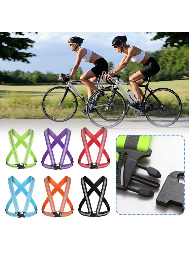 New Highlight Reflective Straps Night Running Riding Clothing Vest Adjustable Safety Vest Elastic Band For Adults and Children