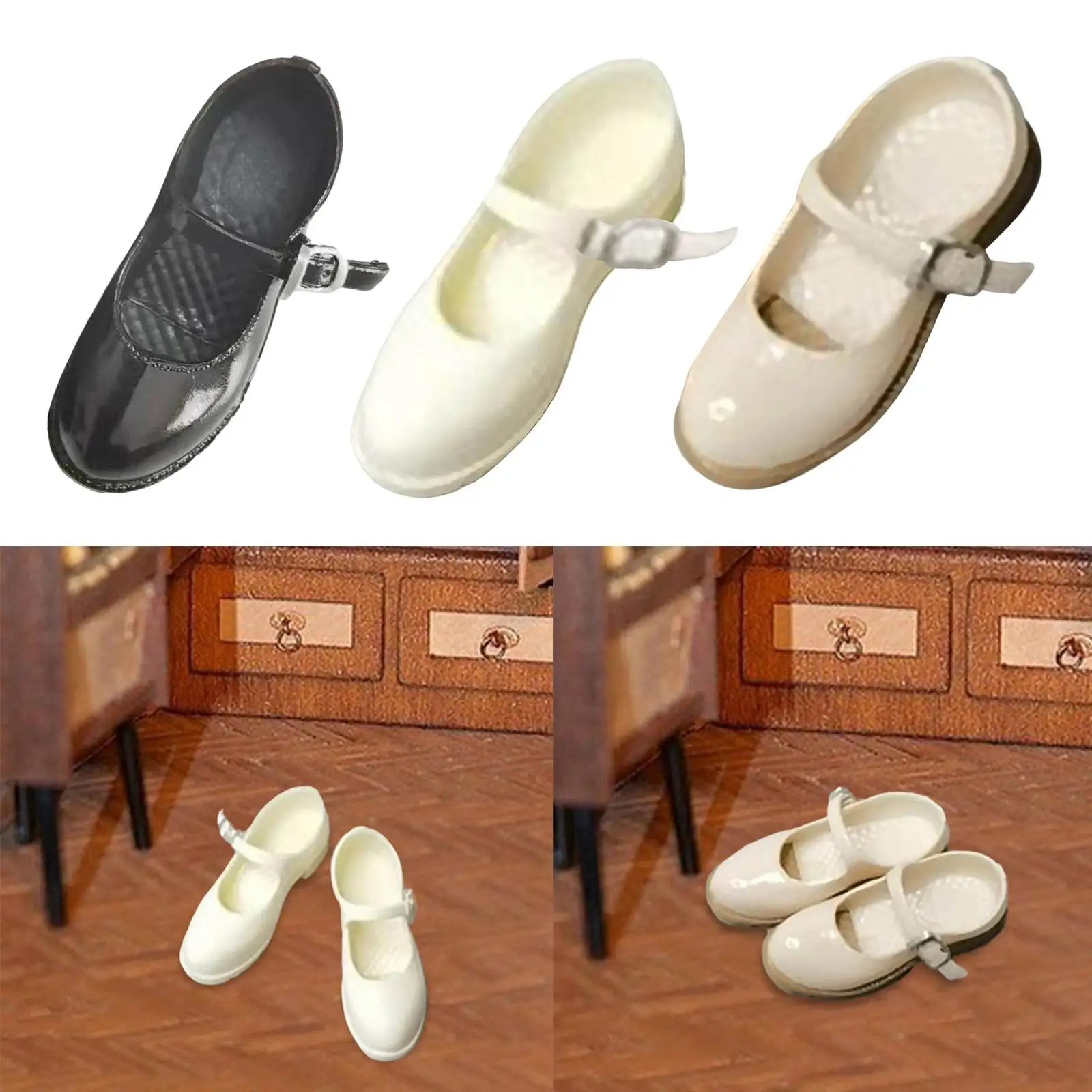 

1:6 Scale Woman's Ankle Strap Footwear Low Block Heel for 12'' Doll Figures