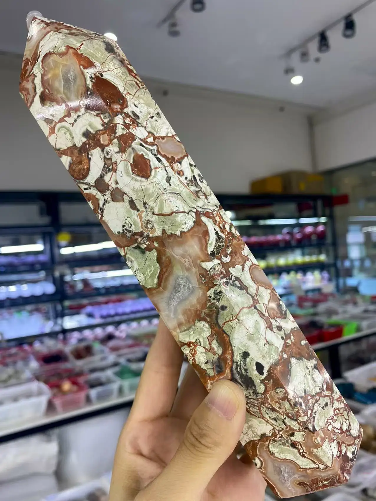 

Natural Money Agate Crystal Quartz Tower, Energy Gemstone, Aura Healing, Gift, Room Decoration, Demagnetization, Meditation