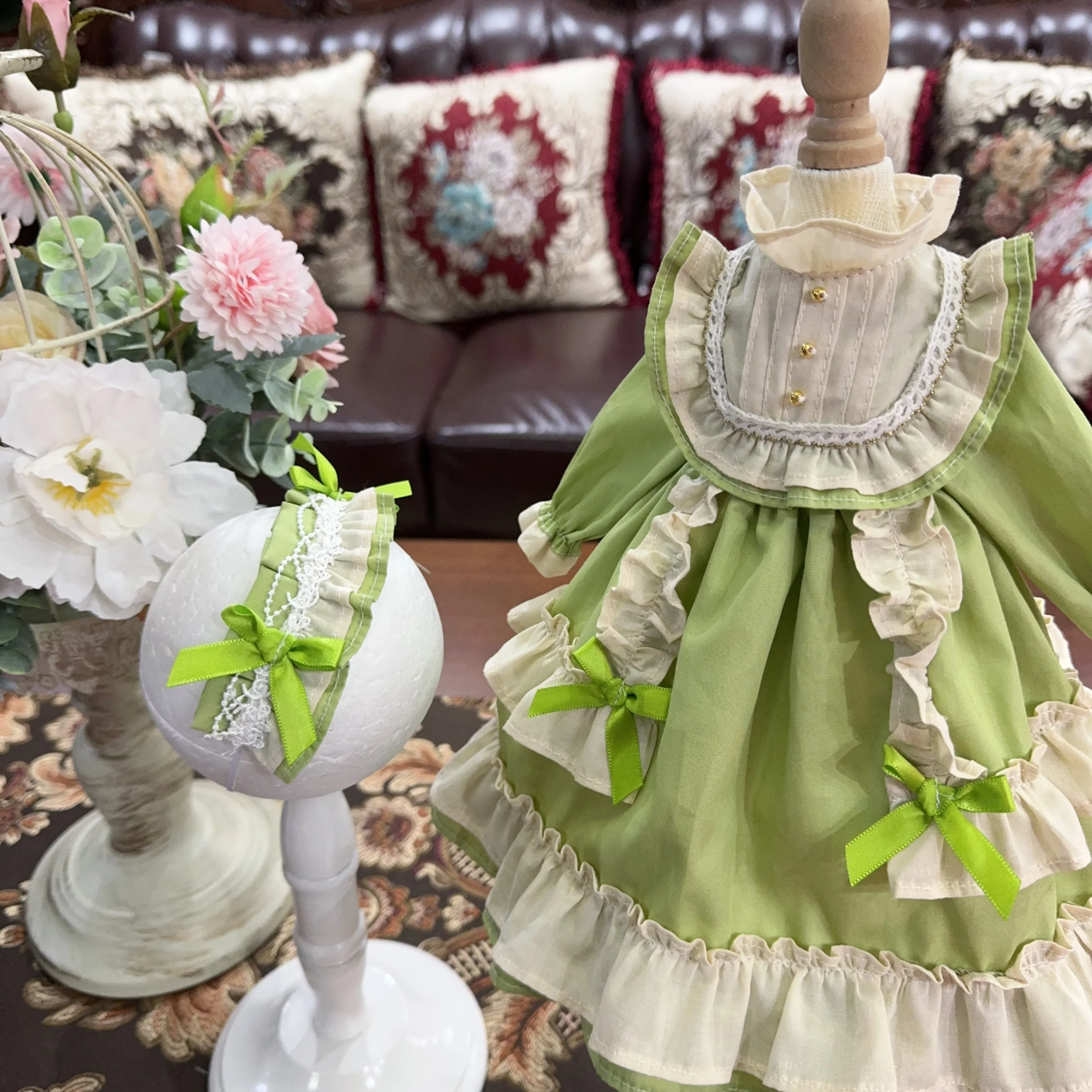 1/6 1/4 1/3 BJD Dress + Hairpin Doll cute pastoral multicolor set for 1/3 1/4 1/6 BJD SD DD 1/6 Blyth doll accessories