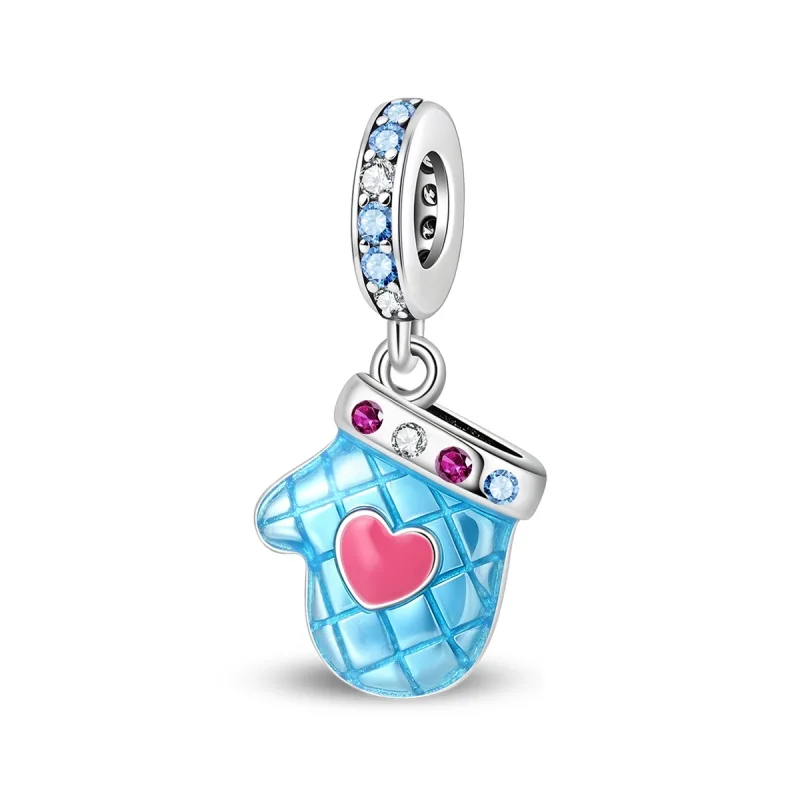 Nuevo Colgante de Plata de Ley 925 con Diseño de Guante de Horno 2026, Compatible con Pulseras Originales de 3mm, Joyería Exquisita para Mujer, Regalo de Cumpleaños DIY