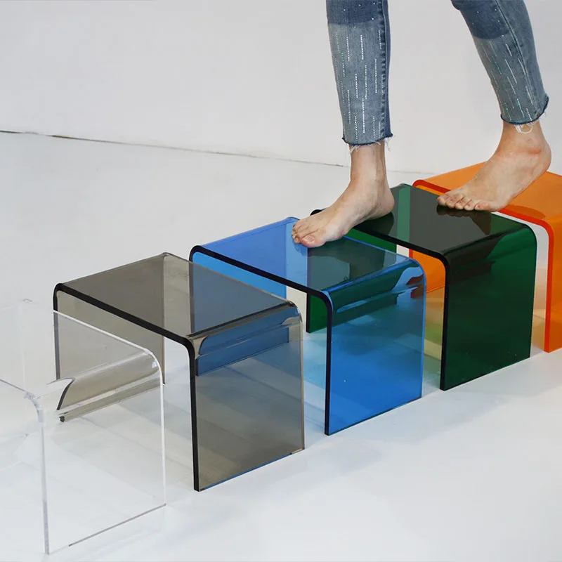 Colour Acrylic Bathroom Stool Nordic Furniture Mobile Luxury Living Room Small Chair Footstool Entrance Hallway Shoes Stools