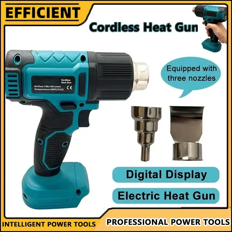 Fit Makita Heat Gun Cordless Hot Air Gun Industrial Handheld Electric Heat Gun Temperatures Adjustable 18V Battery
