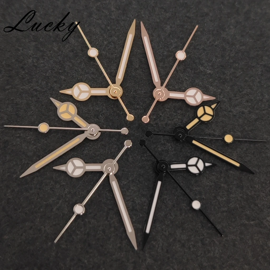 High Quality  NH35 Hands Retro Watch Green Lume Luminous Black Silver Rose Gold Watches Pointers Fit NH35/NH36/4R/7S Movement