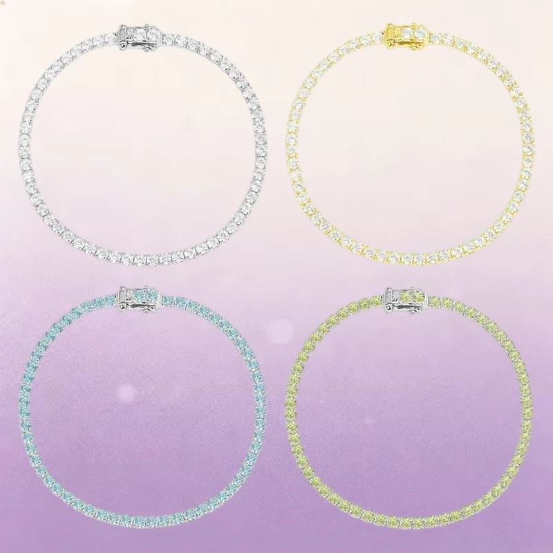 ZPPFF S925 Sterling Silver White Blue Green Women Bracelet Classic Multi Color Festival Banquet Party Luxury Fashion Jewelry Gif