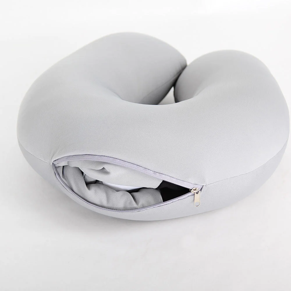 Cute U-shaped Penguin Polyester 2 In 1 Transform Microbeads Neck Pillow for Travel Gift