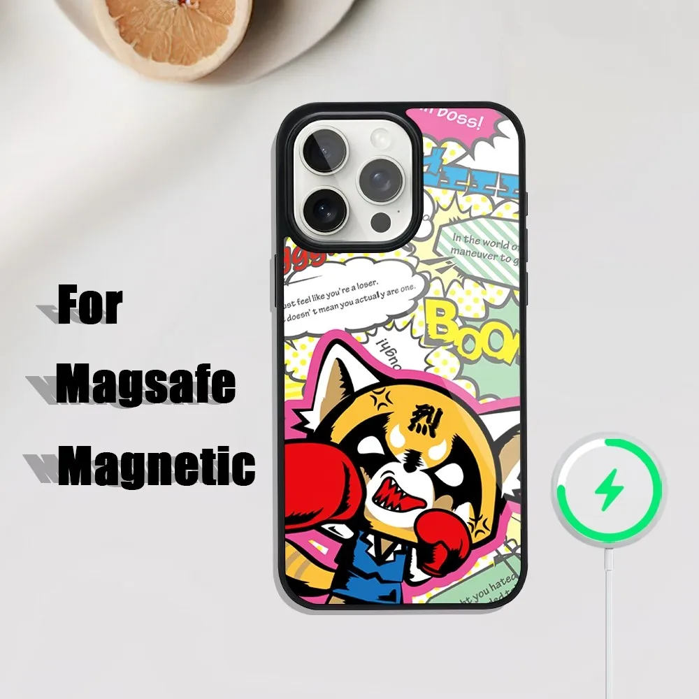 Aggretsuko Retsuko Red Panda Phone Case For iphone Pro 11 Max 13 12 14 Mini 15 Plus Magsafe Magnetic Wireless Charging Shell