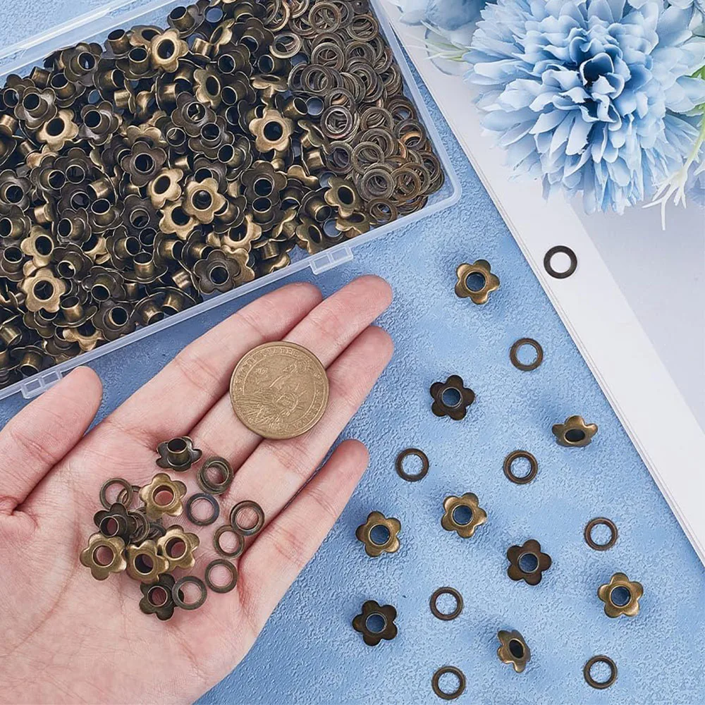 50pcs Flower Metal Eyelets Grommets With Washer for Fabric Clothing Sewing Shoes Belt Cap Bag Scrapbooking Leather DIY Accessor