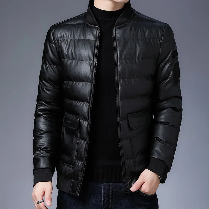 

2023 Winter New Coat Men's Fashion Loose Thickened Jacket Lapel Fashion Solid Color