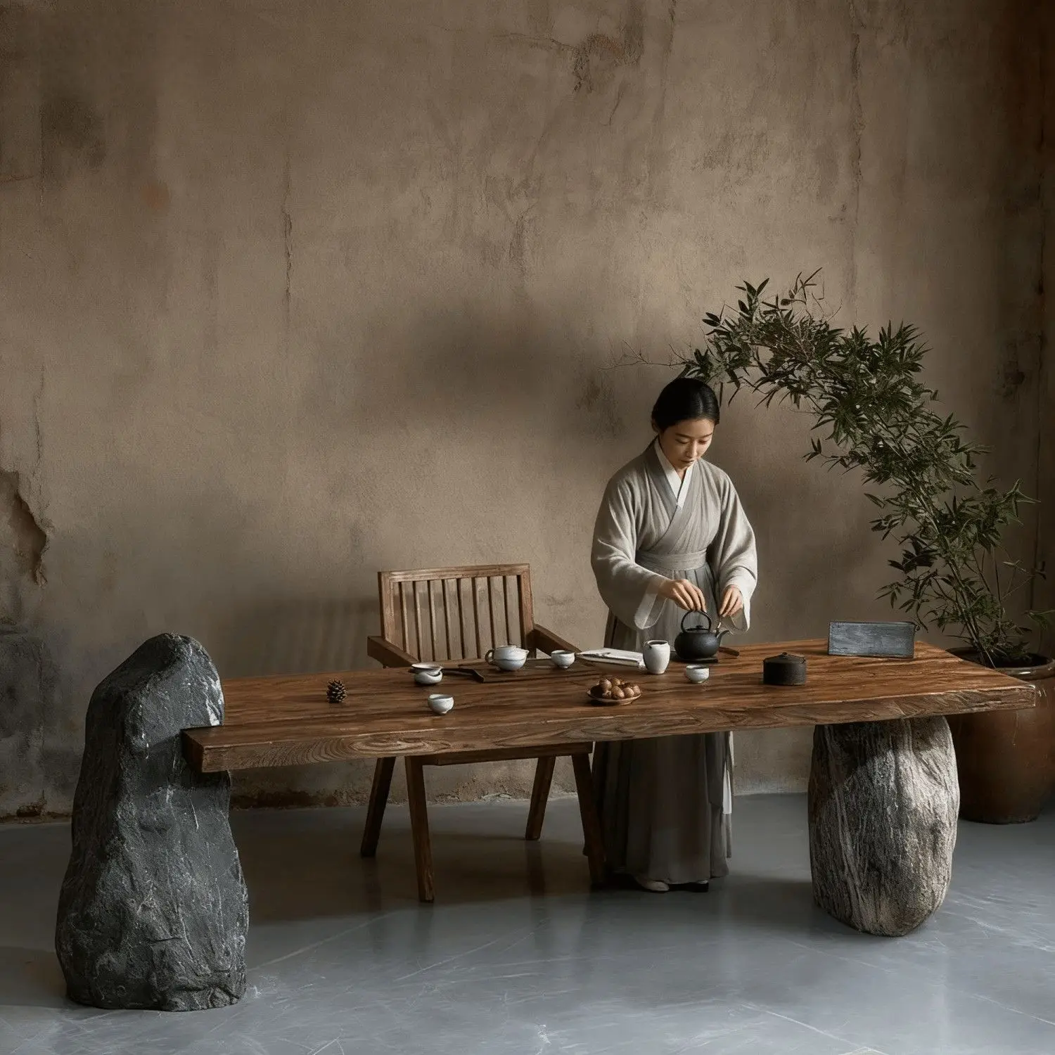 

Винтажный деревянный чайный стол из массива дерева, состаренный деревянный обеденный стол, чайный столик