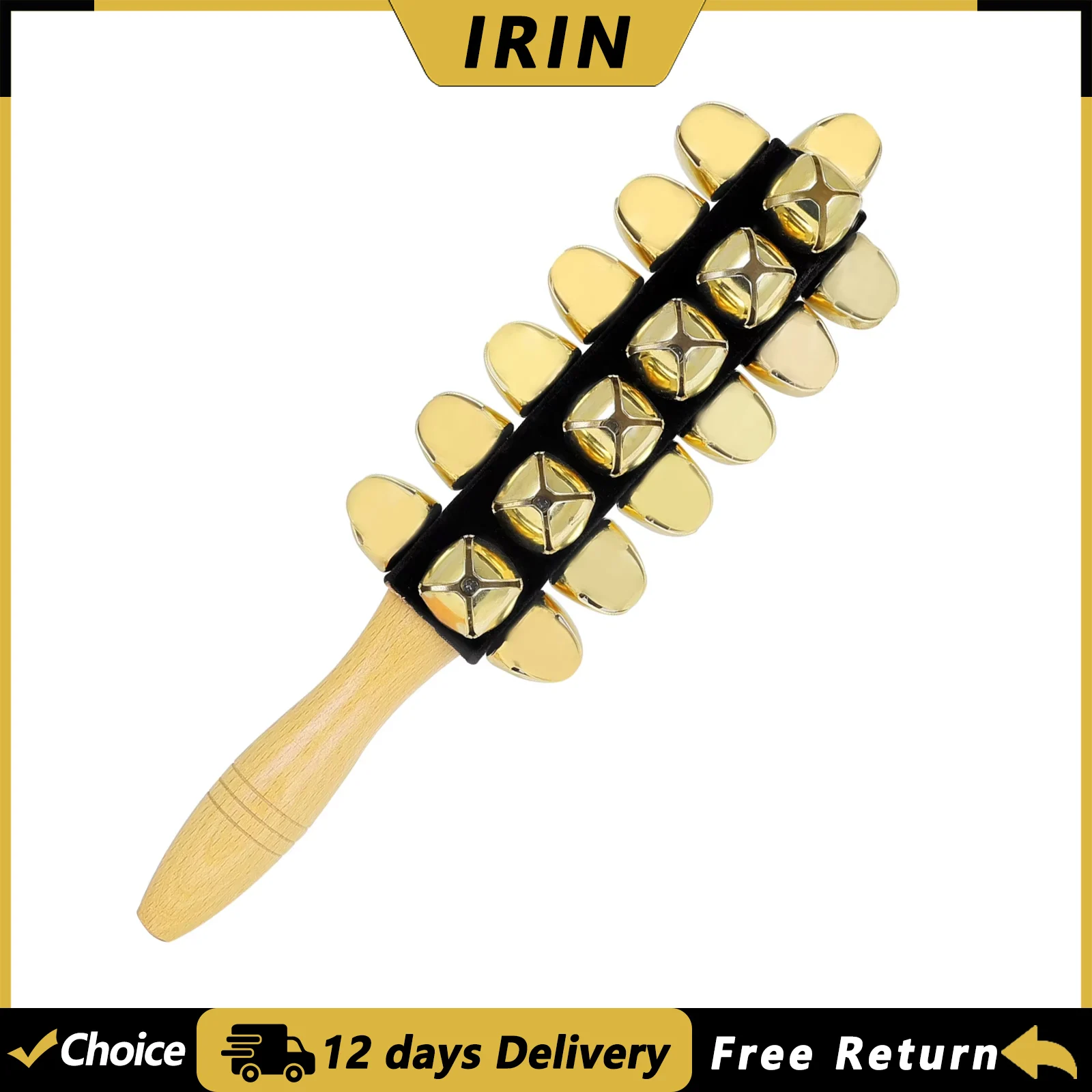 IRIN Hand Bell Stick Jingle Bells Holz Shaker Jingle Bells für Erwachsene KTV Party Orff Instrumente Frühe Bildung Spielzeug