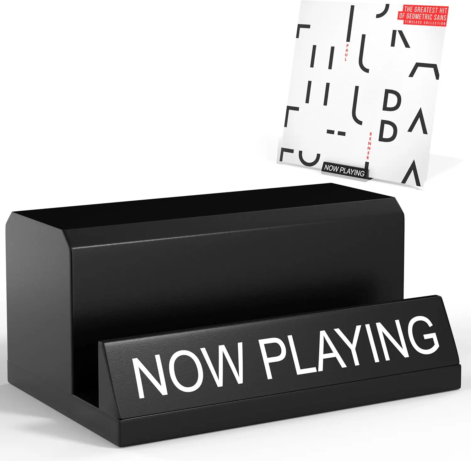 

Now Playing Vinyl Record Stand | Wood Storage Display for Albums | Black Accessories Rack