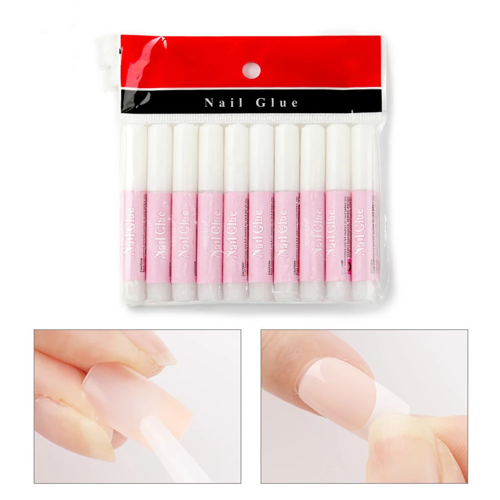 Mini colle à ongles super arina professionnelle, séchage rapide, fausse pointe décorative, colle acrylique, outil d'art d'ongle, 10 pièces, 50 pièces, 100 pièces
