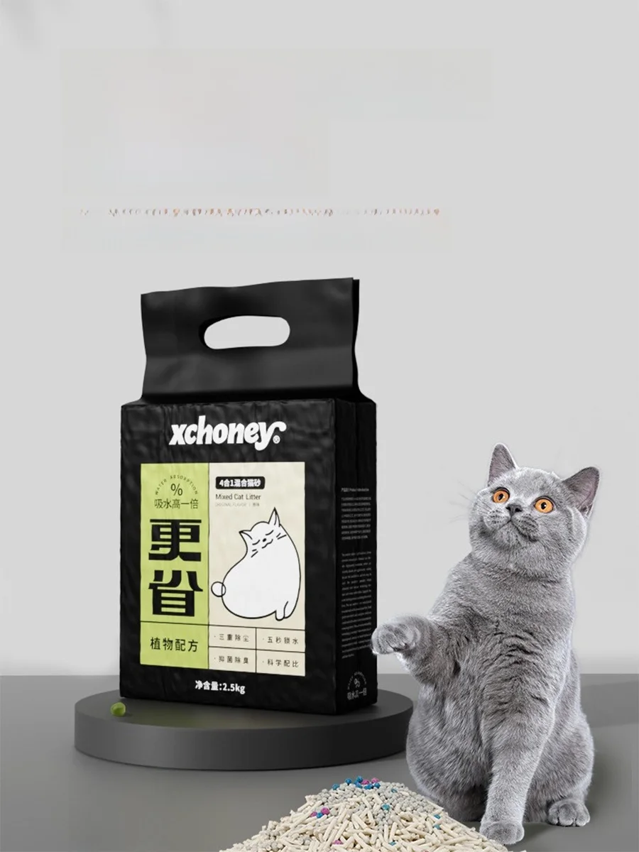 

Низкая пыль Тофу Лоток Бентонитовая глина Смешанный песок Дезодорирующий elter Специальное использование Товары для домашних животных Контроль запаха туалета