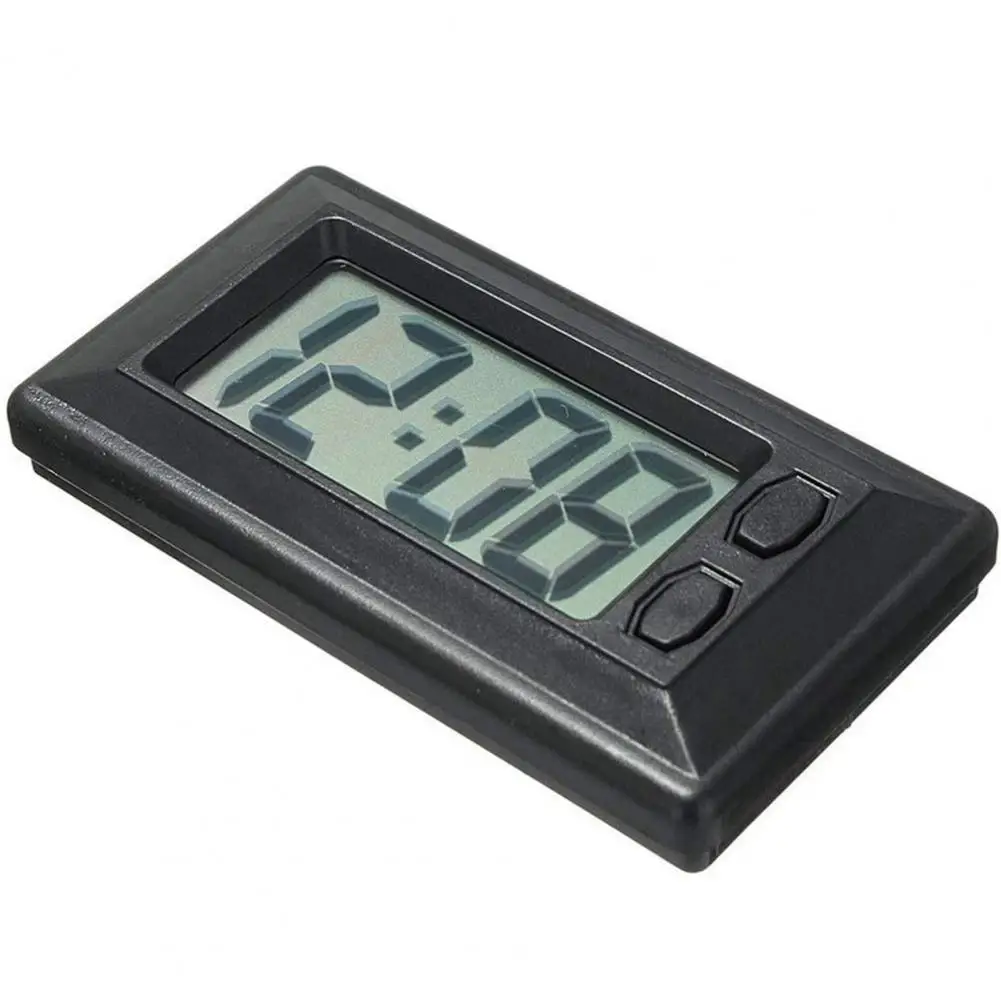 Digital Car Clock Sleek Ultra-thin Lcd Digital Dashboard Clock for Home Office Car Decor Convenient Alarm Clock Display