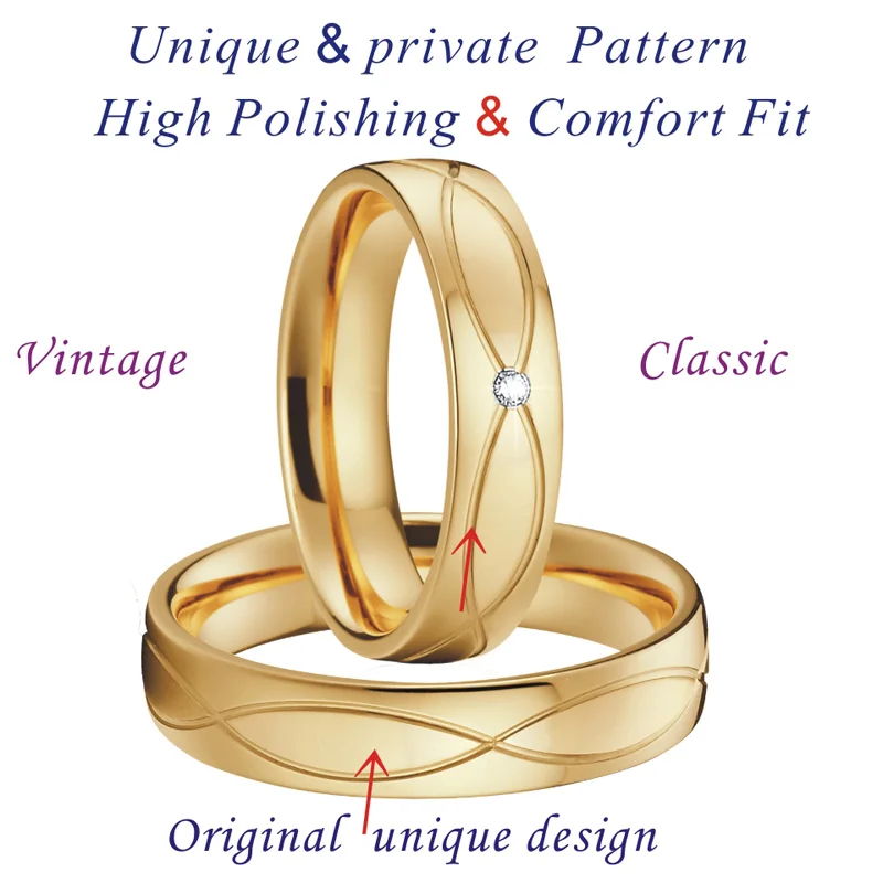 Wholesale Western Vintage en Wedding Rings For Girls Couples Lovers Alliances Fashion Stainless Steel Jewelry Finger Ring