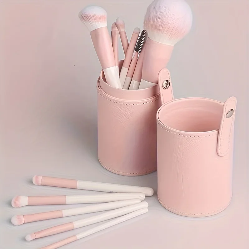 1pc Makeup Brush Storage, Pink Makeup Brush Holding Organizer, Eyeliners Display Case For Vanity, Cosmetic Brushes Storage Organ