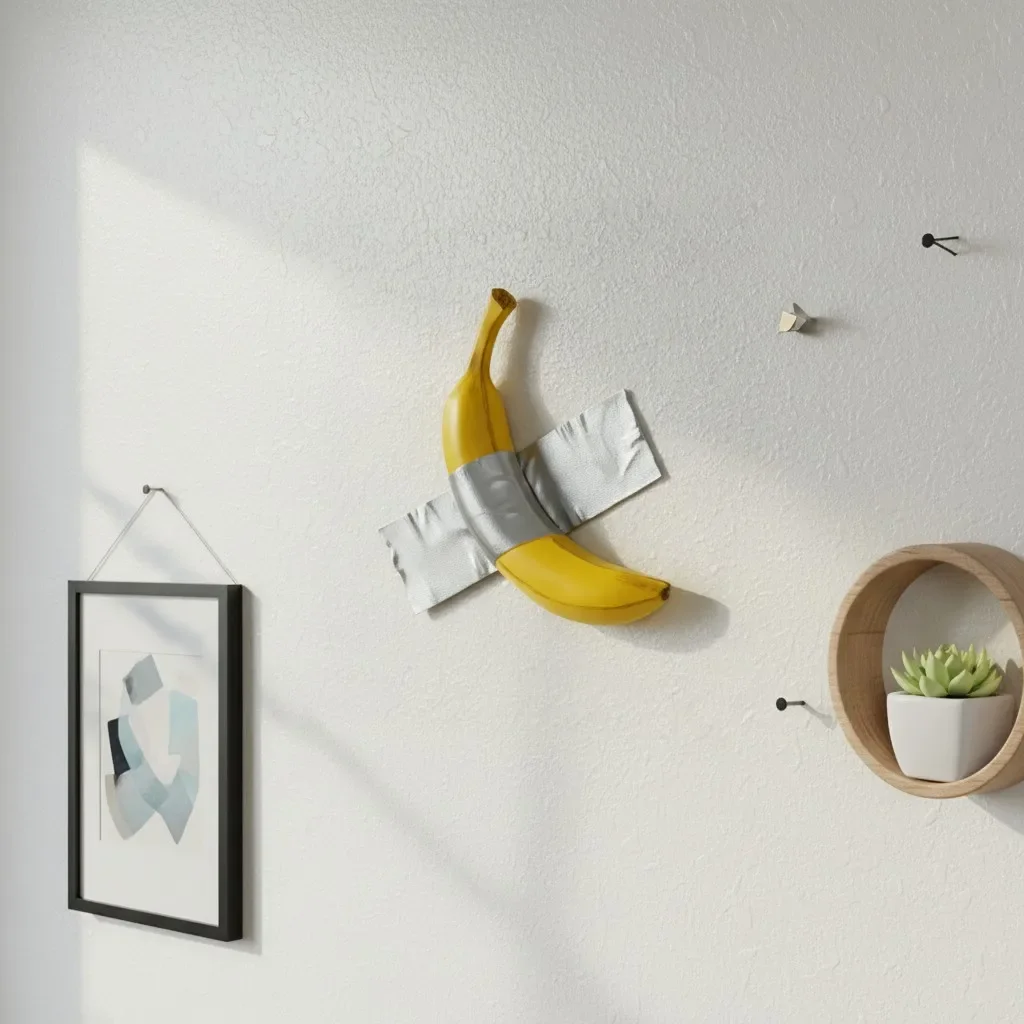 Resin Tape Banana Comedian Figurine Wall Art Bathroom Living Room Kitchen Wall Decor Decoration Porch Entrance Interior Sticker gallery 2