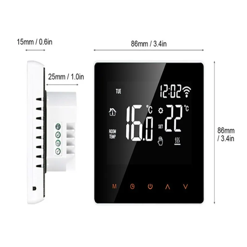 Thermostat intelligent WiFi, chauffage au sol électrique, eau, gaz, bomicrophone, télécommande de température, fonctionne avec Tuya Smart Andrea Alexa Google