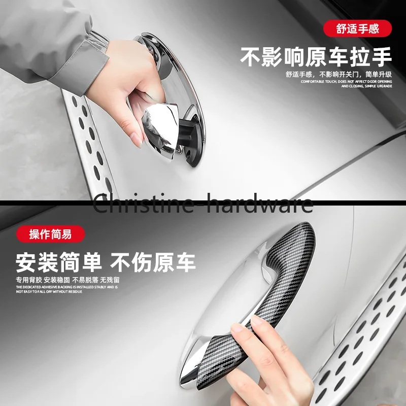 ABS Carbon Fiber Door Handle Trim Cover - Premium Durable for Mercedes Benz GLC X254/C Class W206/S206 (2022-2024)