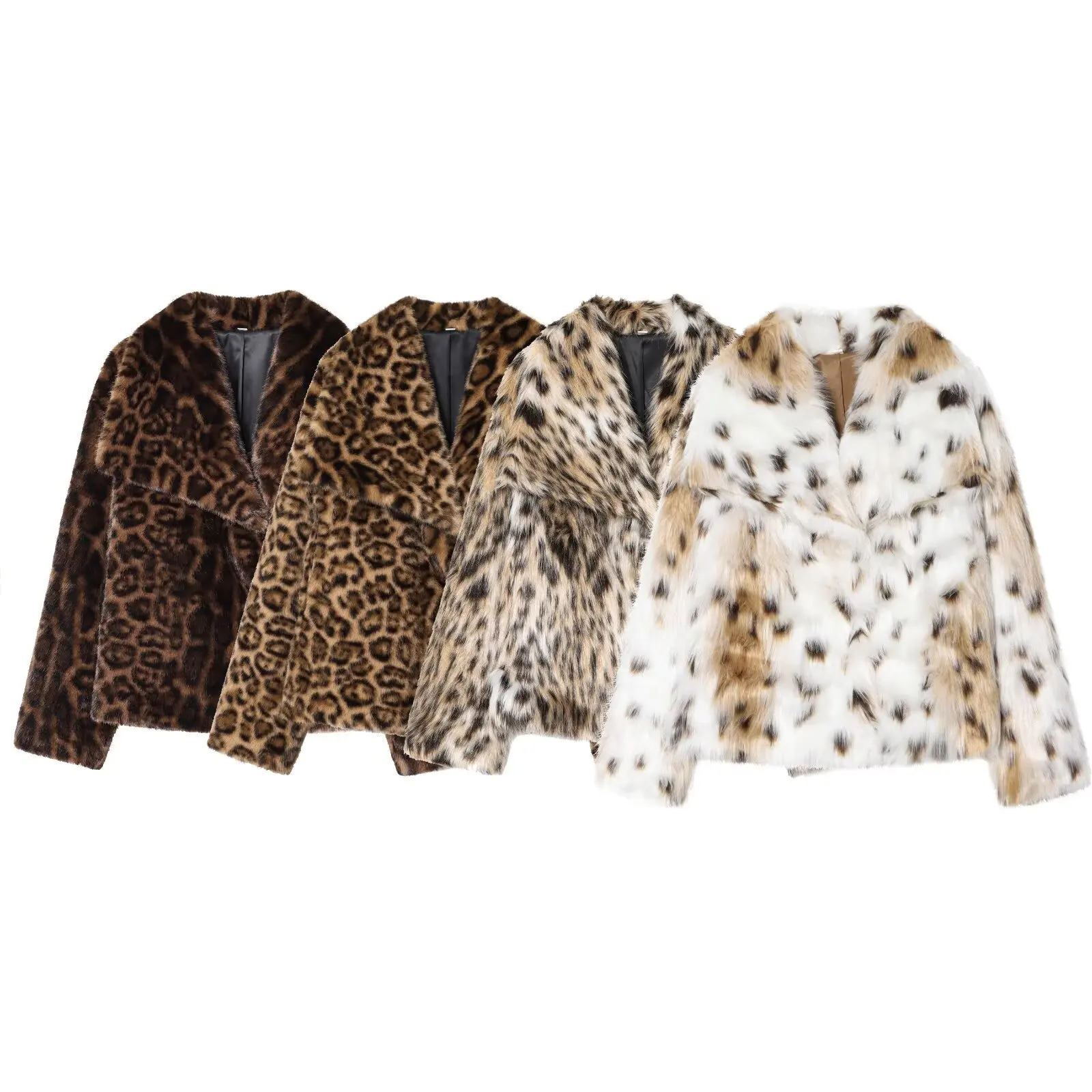 European and American cross-border 2026 autumn and winter new women's fashion street leopard print faux fur effect jacket jacket