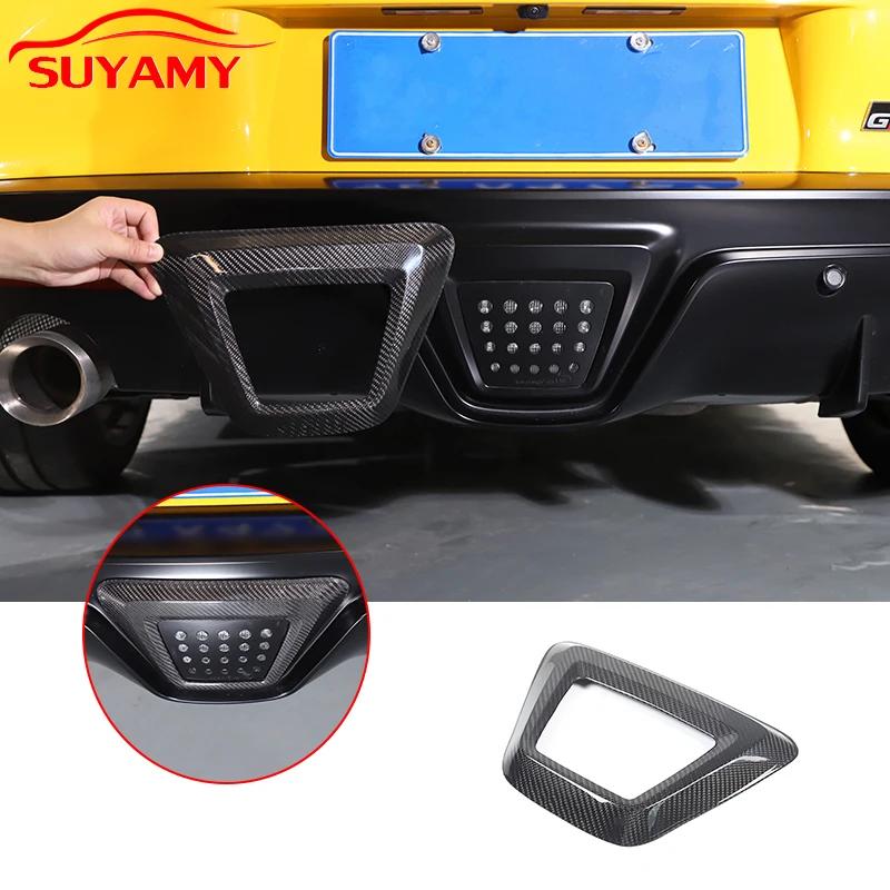 

Real Carbon Fiber Car Rear Tail Light Lamp Frame Cover Trim Sticker For Toyota Supra 2019-2023 Exterior Accessories