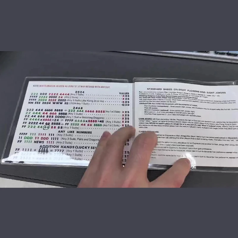 Mahjong Card Holder Clear Protector Cover Large Size Scorecard For National Mah Jongg Accessories Plastic 2025 (4pc)