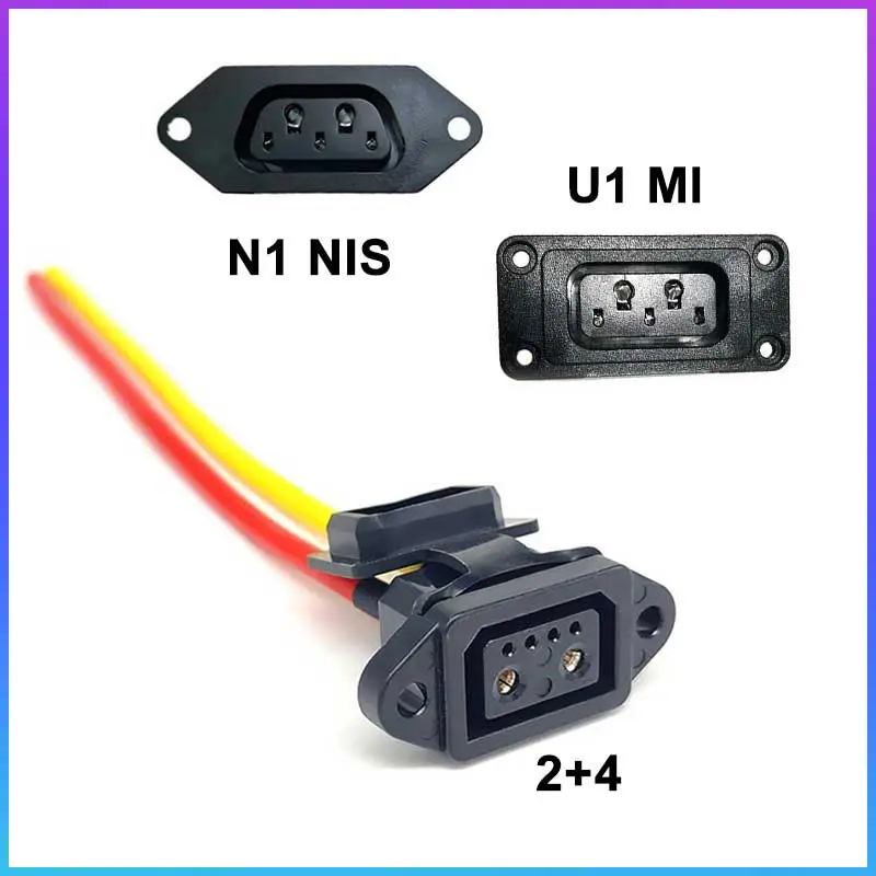 Lithium Battery Charging Discharge Port Socket Niu Scooter Battery 2+6/2+4 Female Charging Connector N1/N1S/UI/MI Power Sockets