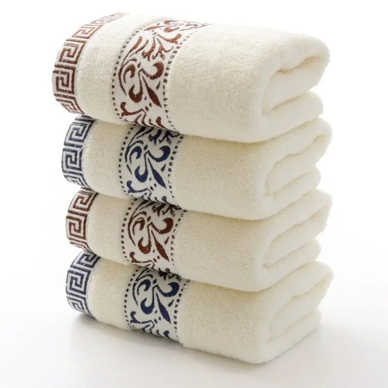 Chinese Style Fashion Solid Color Embroidery Men Washcloth Travel Hotel Bath Towel Bathrobe Gym Yoga Portable Lovers Gift