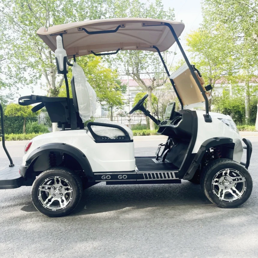 

China's Hot Sale 60V/72V Lithium Battery Powered Golf Car 4 Person Mini Electric Golf Carts With Ball Washer And Sand Bucket X2
