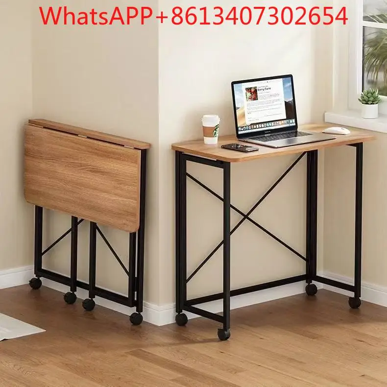 Folding removable home computer desk, bedroom gap, bedside table, simple small table workbench (1pcs)