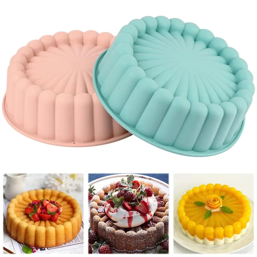 Silicone Charlotte Cake Pan Nonstick Baking Mold,Cheesecake Chocolate Dessert Maker Oven Freezer Safe Easy Release Kitchen Tools