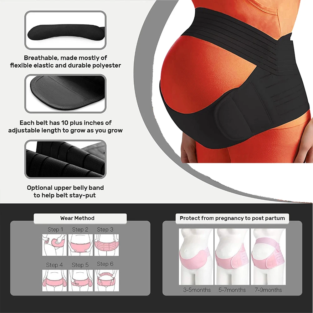 Pregnant Breathable Maternity Belly Belt Waist Care Abdomen Support Belly Band Back Brace Protector Pregnancy Maternity clothes