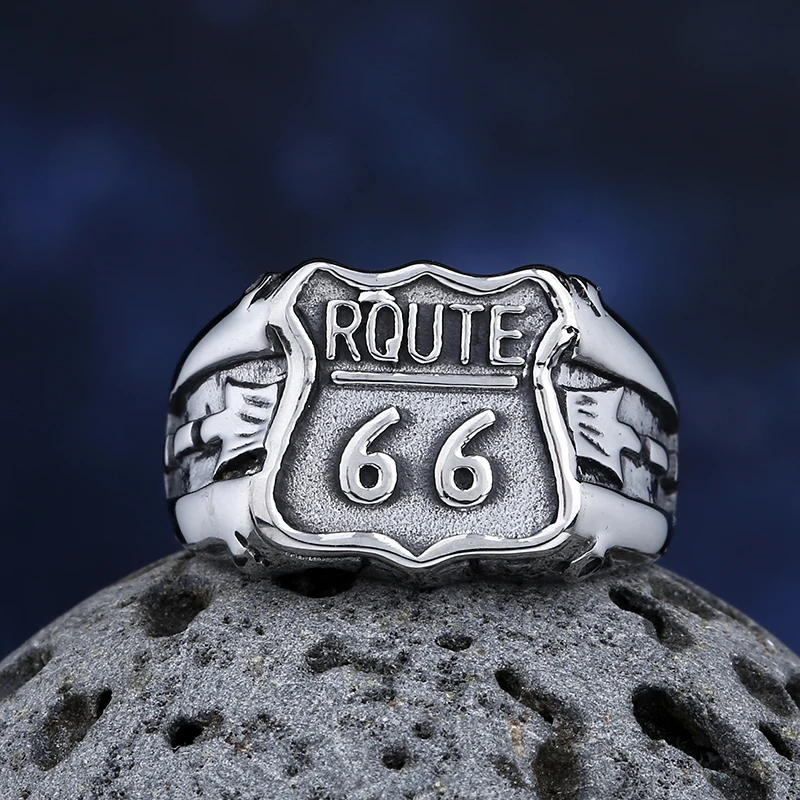 Fashion 2024 NEW 316L Stainless Steel 66 Routed Ring For Man Women Vintage Jewelry Patry  Gift